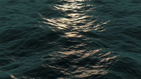 3d animated ocean during sunset Stock Footage 235725029