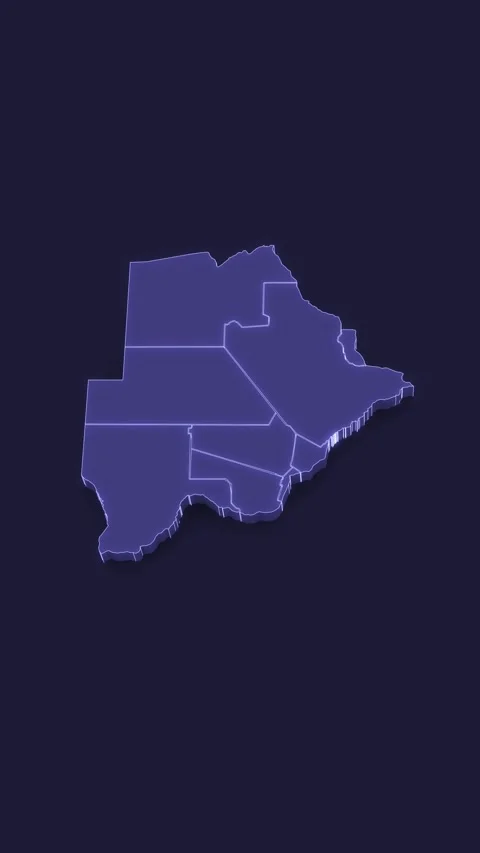3d Animated Political Map with Botswana Outline Highlighted. Stock Footage 312937133