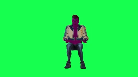 3d animated purple space man gambling and throwing dice from opposite angle on Video stock 247973977