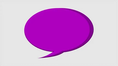 3D Animated Purple Speech Balloon Loop Graphic Element on Black Background Stock Footage 340961635