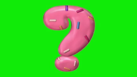 3d animated question mark punctuation with pink donut glaze and sprinkles Stock Footage 341614328