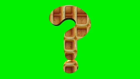 3d animated question mark punctuation made of golden waffle texture Stock Footage 341615600