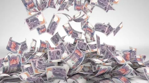 3D Animated Rain of Falling Malaysian Banknotes - Currency Cascade of RM 100 動画素材 271313464