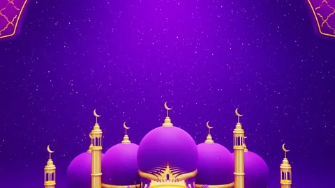 3d Animated Ramadan Celebration Featuring Purple Mosque Vidéo 264049744