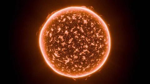 3D Animated Realistic Sun with Glowing Solar Flares and Surface Turbulence. 4K Video stock 331636829
