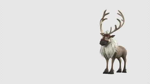 3D Animated Reindeer Jumping In Making Funny Face And Showing From Corner E.. Vídeo Stock 294909461