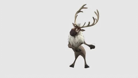3D Animated Reindeer Stand On Back Legs Pointing Left Vídeos de archivo 294911227