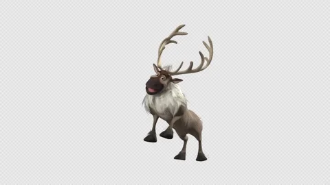 3D Animated Reindeer Standing On Two Back Feet Lifting Two Front Legs Vídeos de archivo 294909065