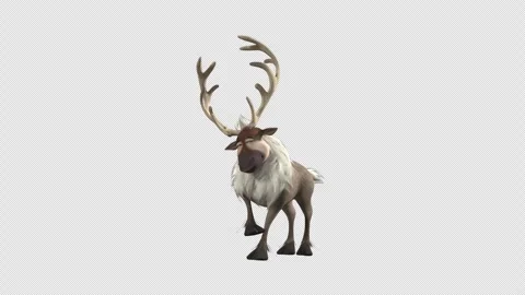 3D Animated Reindeer Thinking Deeply And Scratching Legs Vídeo Stock 294910643