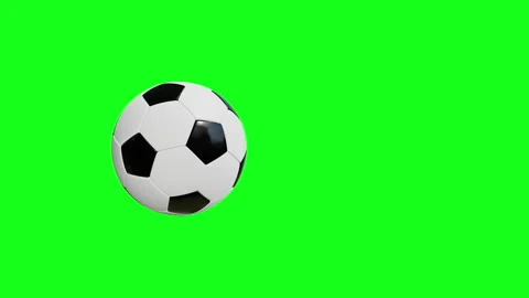 3d animated rolling soccer ball with green screen Stock Footage 254478873