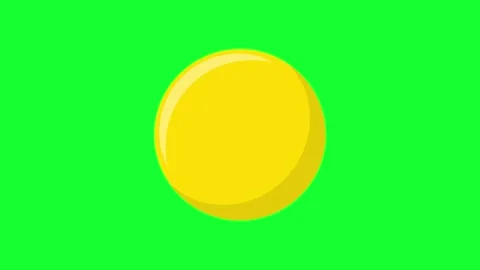 3D animated rotating yellow billiard ball number 1 spinning loop on green s.. Stock Footage 340799517