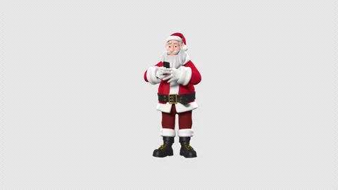 3d Animated Santa Claus Using Smartphone. Vídeo Stock 294803421