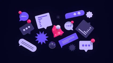 3D Animated Speech Bubble. Chat Bubbles Animation Background. Stock Footage 287353889