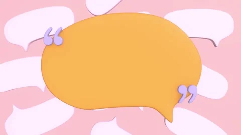 3D Animated Speech Bubble With Quotation Marks. Suitable for Presentation. Stock Footage 276726550