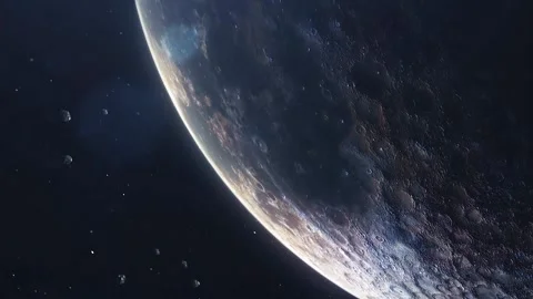 3D Animated Spinning Moon Surface In Space Video stock 265236063