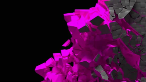 3D animated surface destruction Stock Footage 156720514