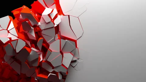 3D animated surface destruction Stock Footage 156720618