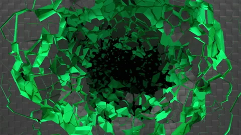 3D animated surface destruction Stock Footage 156720801
