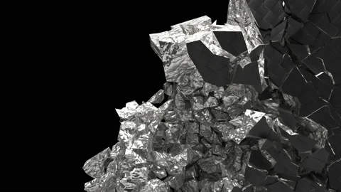 3D animated surface destruction Stock Footage 156721415