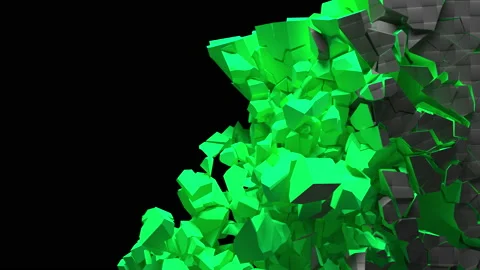 3D animated surface destruction Stock Footage 156722390