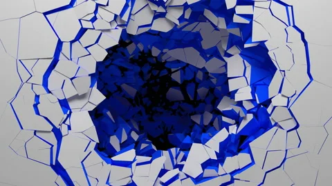 3D animated surface destruction Stock Footage 156725619