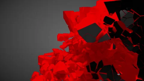 3D animated surface destruction Stock Footage 156729765