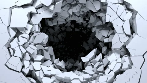 3D animated surface destruction Stock Footage 156733673