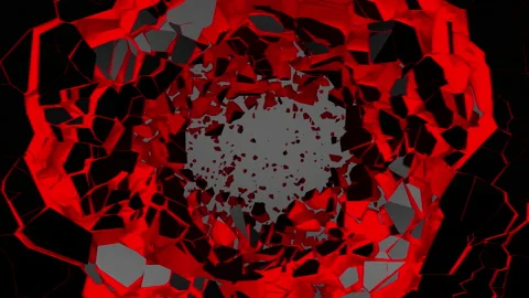 3D animated surface destruction Stock Footage 156733858