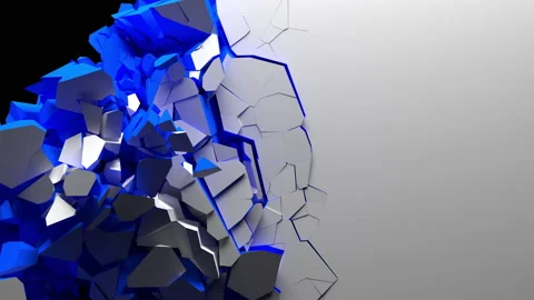 3D animated surface destruction Stockbeeldmateriaal 156738738