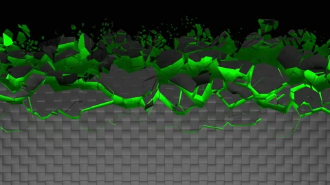 3D animated surface destruction 스톡 동영상 156746199