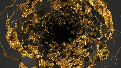 3D animated surface destruction Stock Footage 156750291