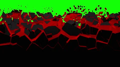 3D animated surface destruction Stock Footage 172442528