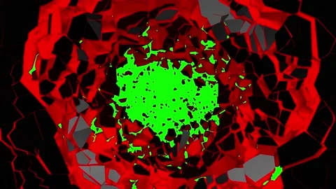 3D animated surface destruction Stock Footage 194150949