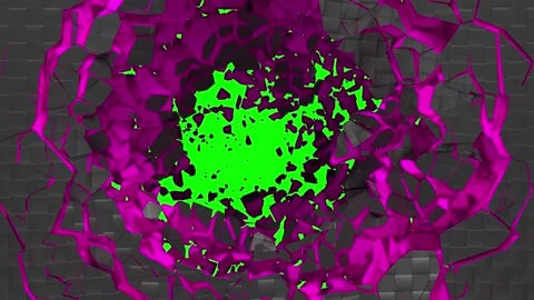 3D animated surface destruction Stock Footage 196243420