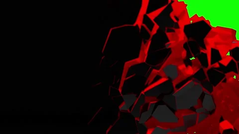 3D animated surface destruction Stock Footage 196991946