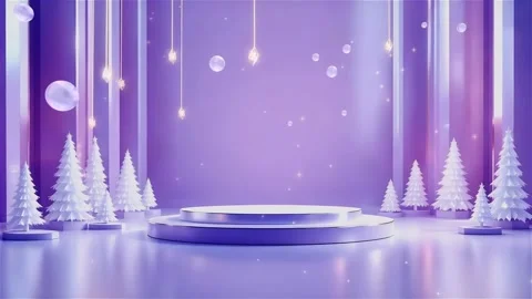 3D Animated Transformation Scene of Different Christmas Themed Podiums Vídeo Stock 295931291