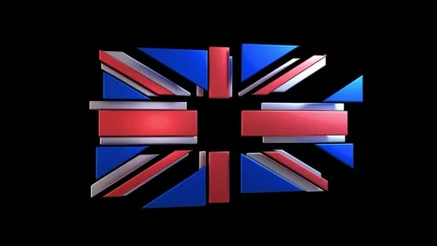 3D Animated Union Jack Flag Assembling and Deconstructing. Stock Footage 336656213