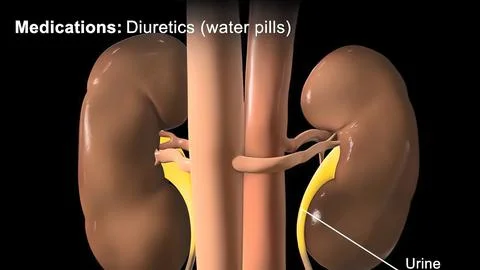 3D Animated Urinary system kidneys, ureters and bladder 스톡 일러스트