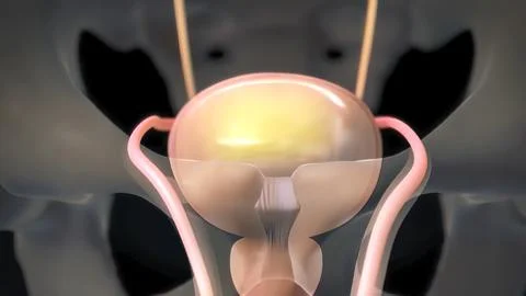 3D Animated Urinary system kidneys, ureters and bladder Illustrazione stock