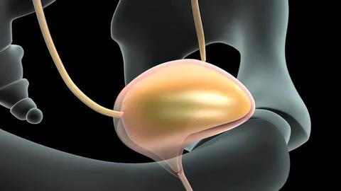 3D Animated Urinary system kidneys, ureters and bladder Stock Illustration