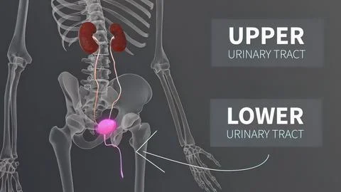 3D Animated Urinary system kidneys, ureters and bladder Stockillustratie
