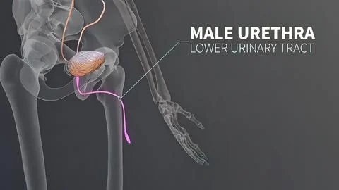 3D Animated Urinary system kidneys, ureters and bladder Ilustração Stock
