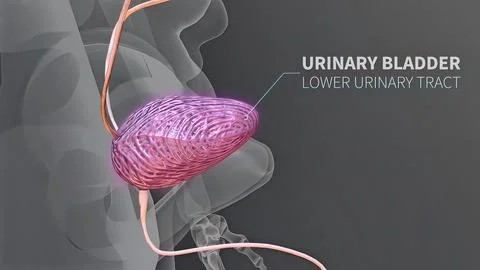 3D Animated Urinary system kidneys, ureters and bladder Illustrazione stock
