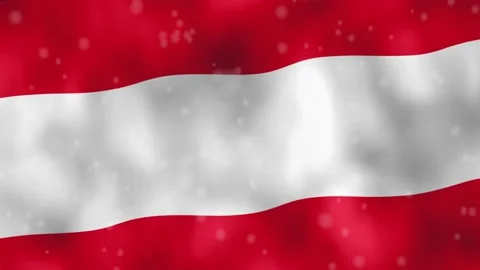 3D animated waving austrian flag with heavy snowfall in front. Stock Footage 147376757