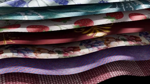 3D Animated Waving Fabric Patterns with Realistic Textile Textures. 4K Video stock 331938115