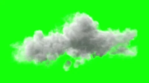 3D Animated White Cloud Formation and Movement Isolated on Green Screen Stock Footage 340635201
