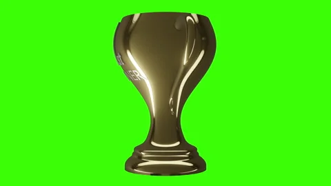 3d animated winner cup with green screen Stock Footage 254516949