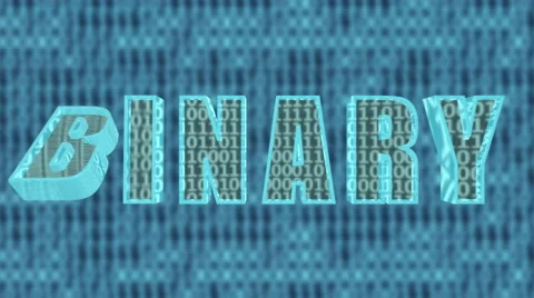 3D animated word BINARY Stock Footage 54768489