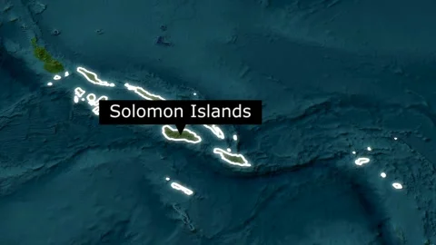 3D animated world map of Solomon Islands 1080p 스톡 동영상 318838106