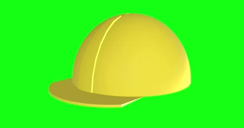3d animated yellow construction hat is shown on a green screen Stock Footage 292754743